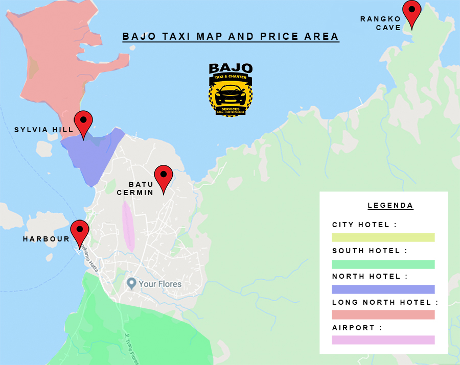 Rental mobil labuan bajo bajo taxi map